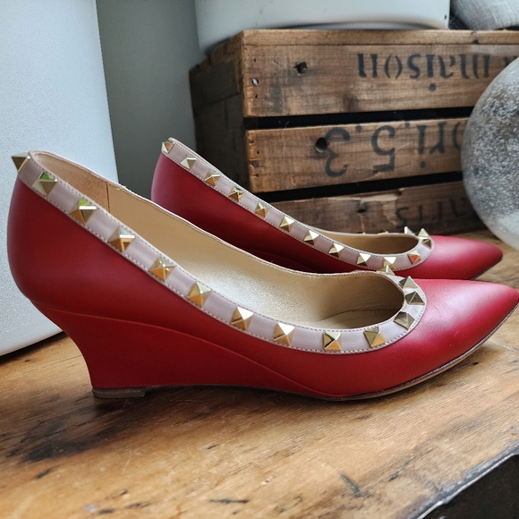 Valentino Rockstud Kitten Wedge size 38 - Picture 4 of 10